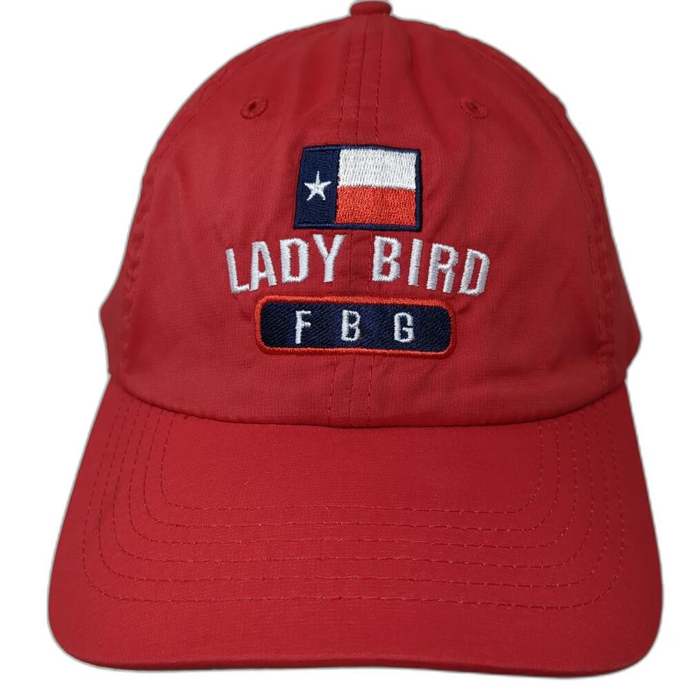 Legendary Baseball Cap Red One Size Texas Flag Lady Bird FBG Strapback Golf Hat